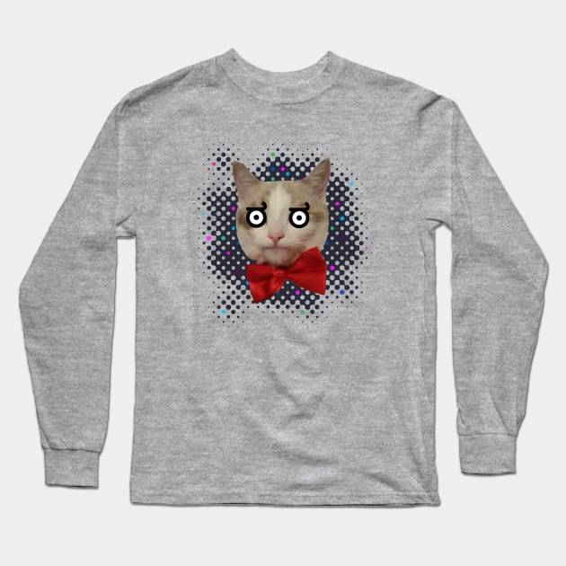 Disapproving Cat Long Sleeve T-Shirt by KittenKirby